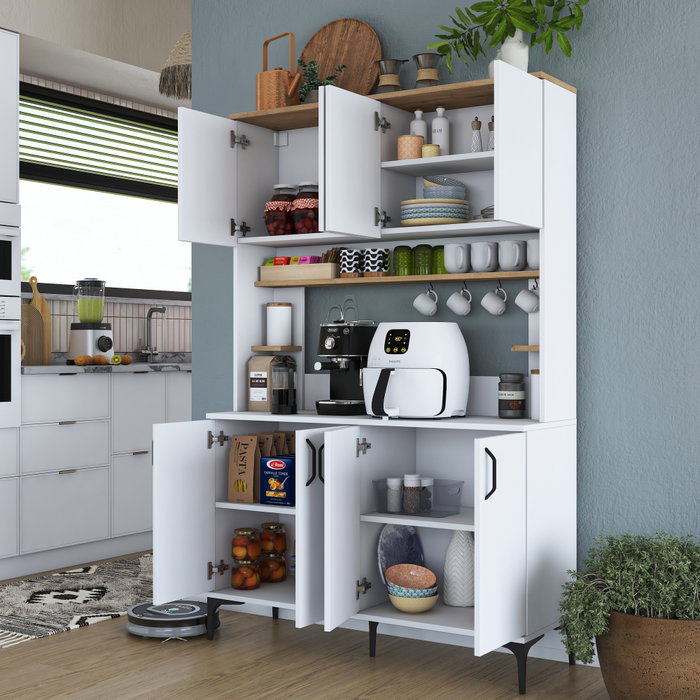 Hanah Home Gabinete Multipropósito JE176 - 3291 Blanco y Nuez